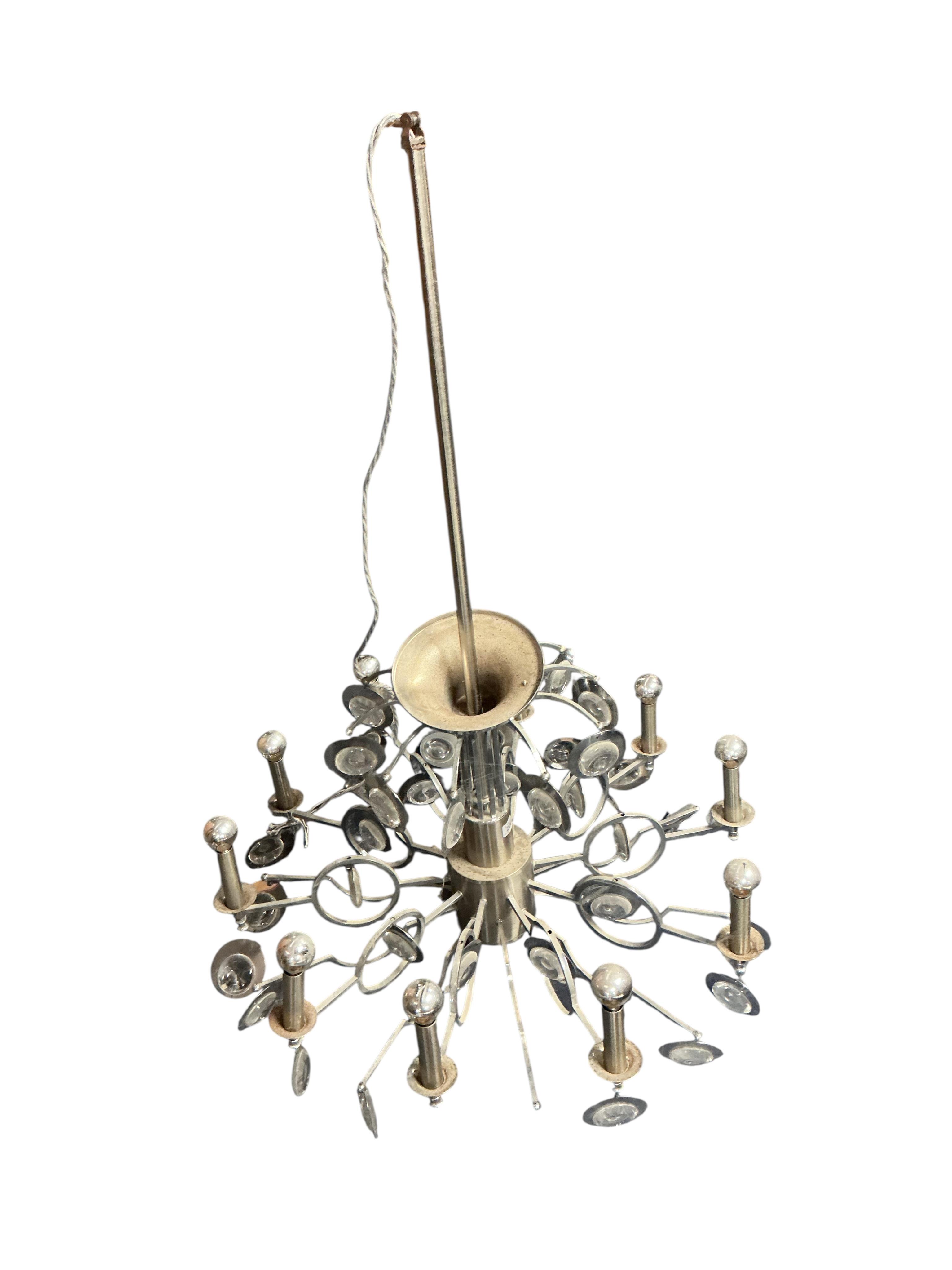 A Contemporary ten light electrolier, drop 110cm